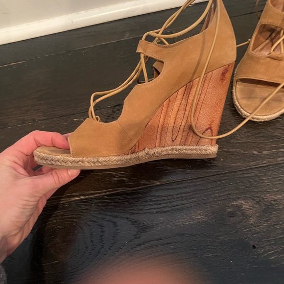 Tory Burch rays lace up 110m suede ankle wrap sandals 8 - Picture 8 of 9